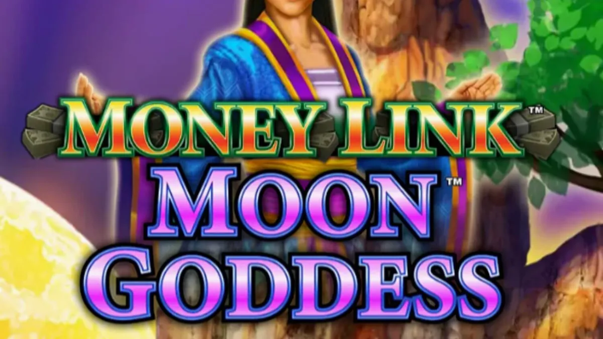 Interface do jogo Money Link Moon Goddess com tema de jardim lunar